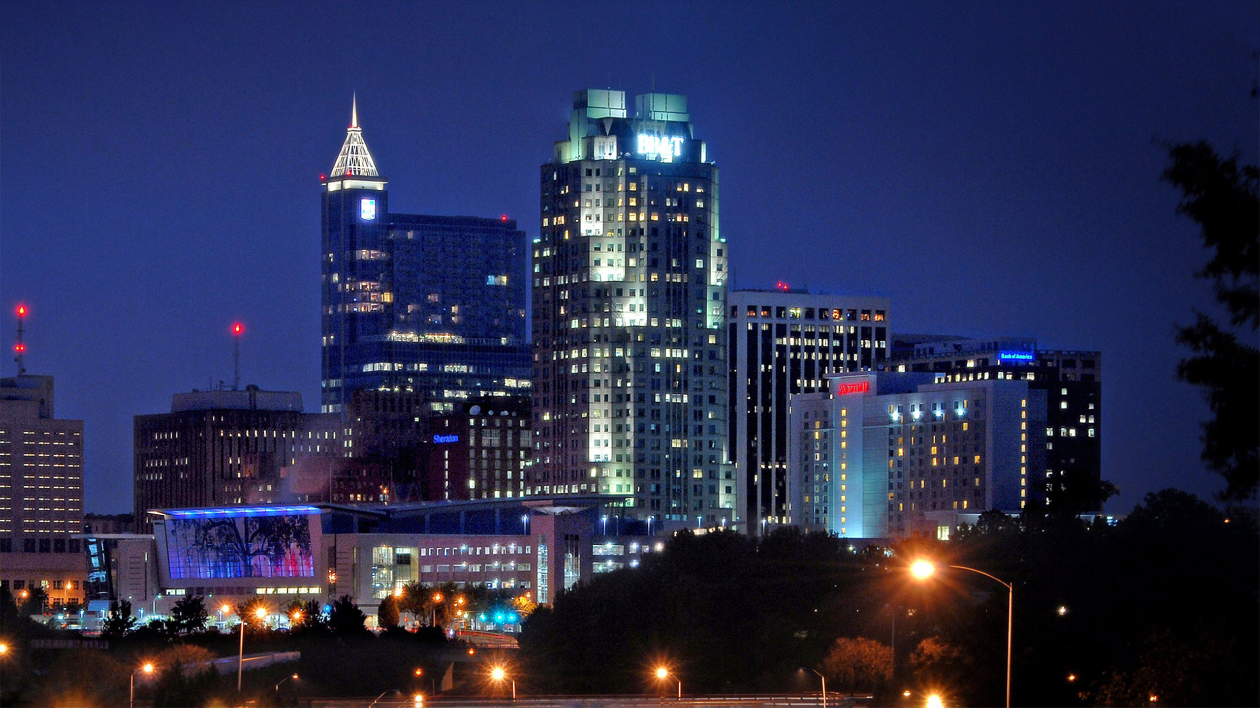 The beautiful Raleigh skyline at night